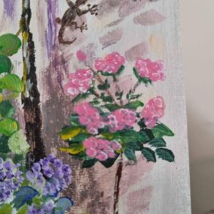 Hand painted Coastal Village seaside